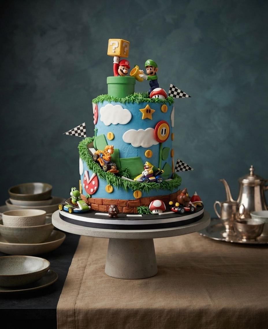 Mario Kart-themed custom celebration cake, Wesley Chapel bakery